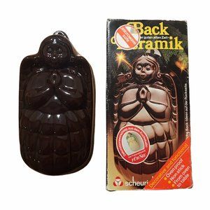 Scheurich Back Keramik Angel Cake Pan Mold Vintage West Germany Christmas Decor